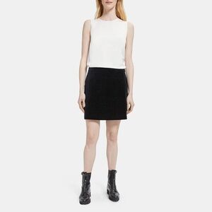 Theory Pleat Wrap Skirt in Polka Dot Velvet